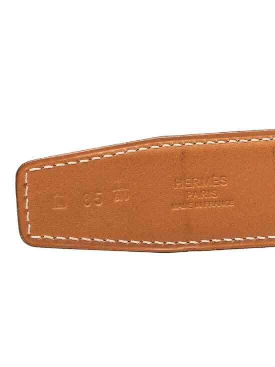 Hermes Plate Belt Black Leather